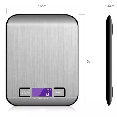 nutrición electrónica del peso de la comida de Digitaces de la escala de la cocina de 5Kg 5000G 11Lb